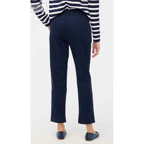 J.CREW High-rise Girlfriend Chino Pant Size 0 Navy Blue NEW Preppy Nautical - Picture 7 of 14